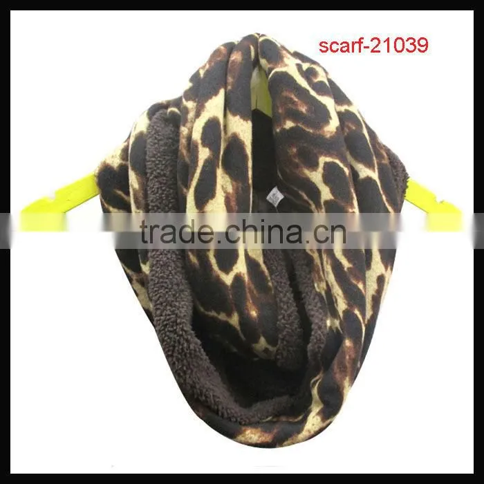 women winter warm leopard scarf