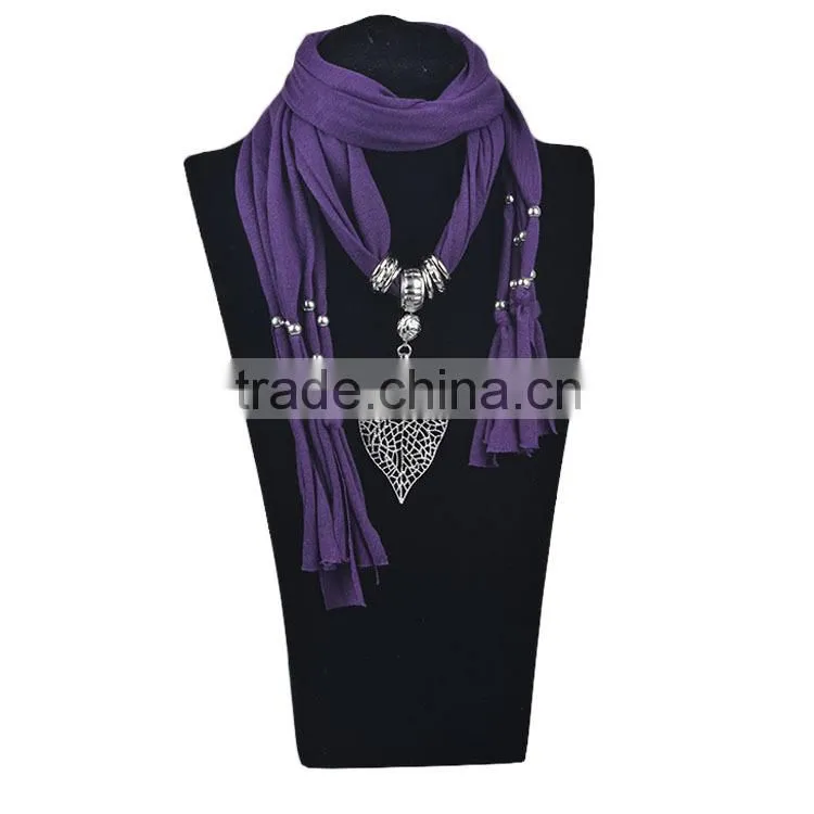 2016 new collections heart shaped pendant jeweled shawls scarves
