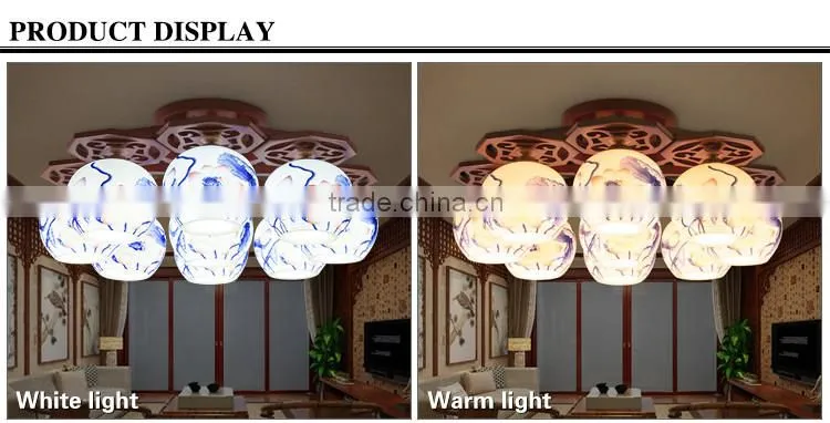 Jingdezhen ceramic celling decoration lighting led ball light
