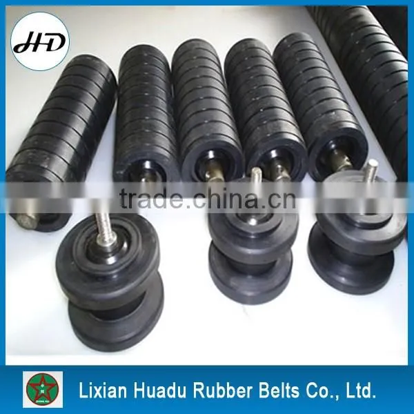Rubber ring type conveyor impact roller, carrying roller, impact trough idler roller Impact Troughing Idlers