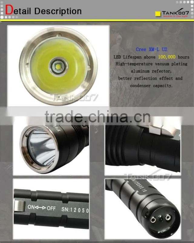TANK007 200 meters Diving flashlights dive torch power sea torch light