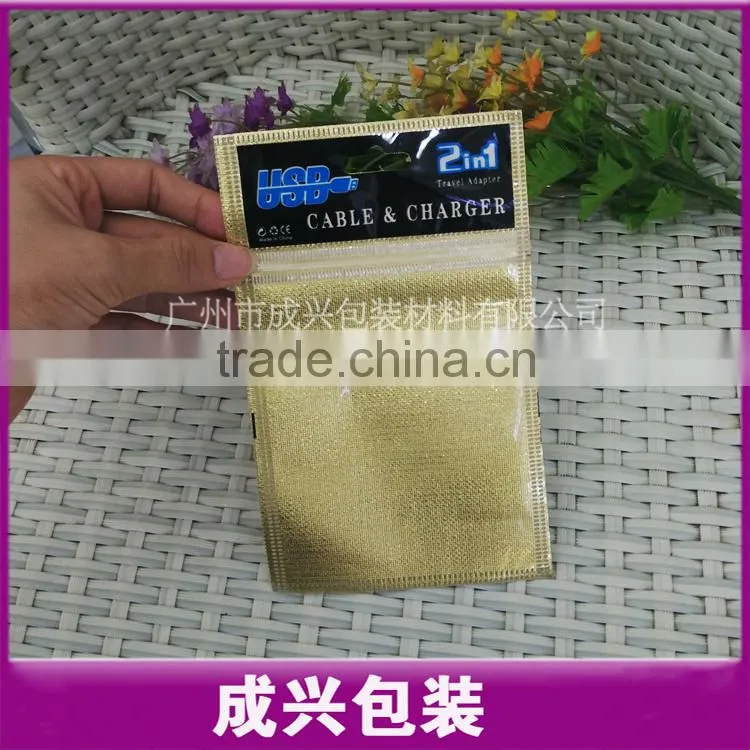 2 IN 1 USB cable & charger packaging plastic bags/zipper bag sleeve poly bag