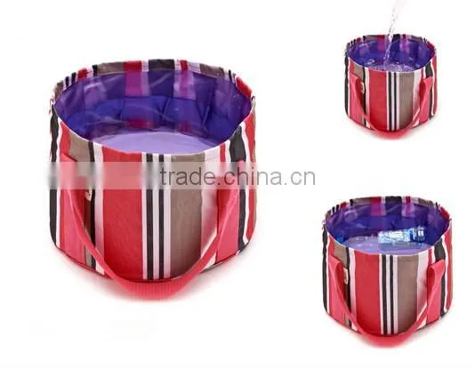 Foldable Wash Basin with Portable Carry Pouch Outdoor Water Bag Wash Bucket