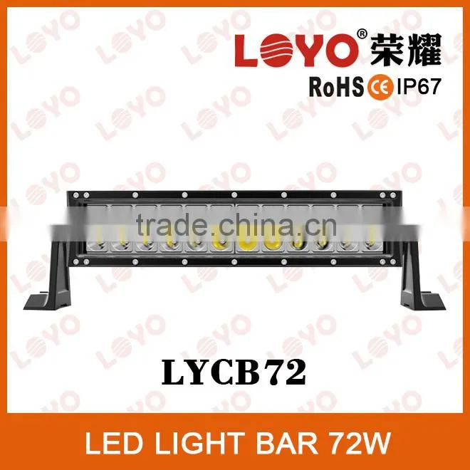 LOYO 72w curved led rigid bar light, curved led light bar 12v