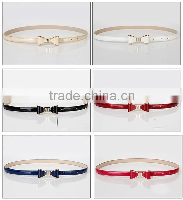 Fashion bowknot ladies belts in different color,china supplier in good quality
