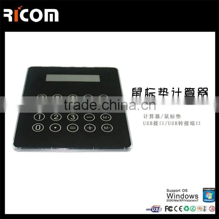 Multifunction 3 port usb hub calculator mouse pad--MP217