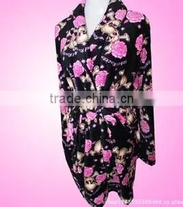 flowers printed wholesale bathrobe