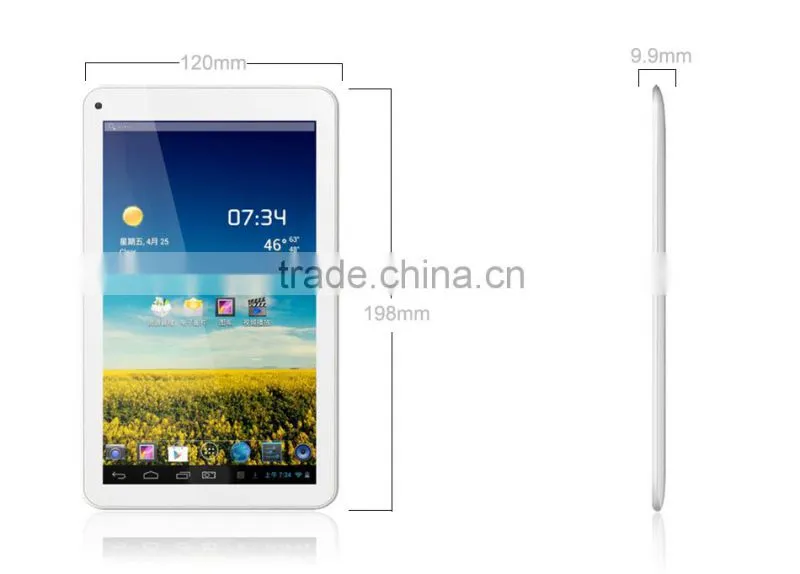 7inch android tablet quad core RK3126 android 4.4 wifi bluetooth 1024*600 IPS screen high quality customise loud speaker tablets