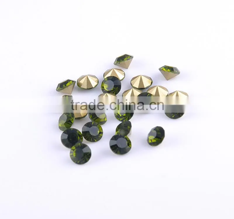 Enerald color, Yiwu made,size ss2-ss38 ,pointback rhinestone best price wholesale