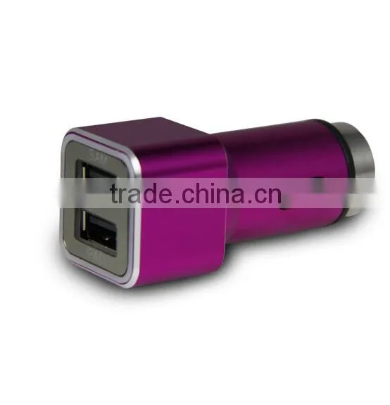 Aluminum Mini Micro Dual USB Car Charger Escape Equipment Metal Safety Hammer Shape Nipple Car Charger For Mobile Devices
