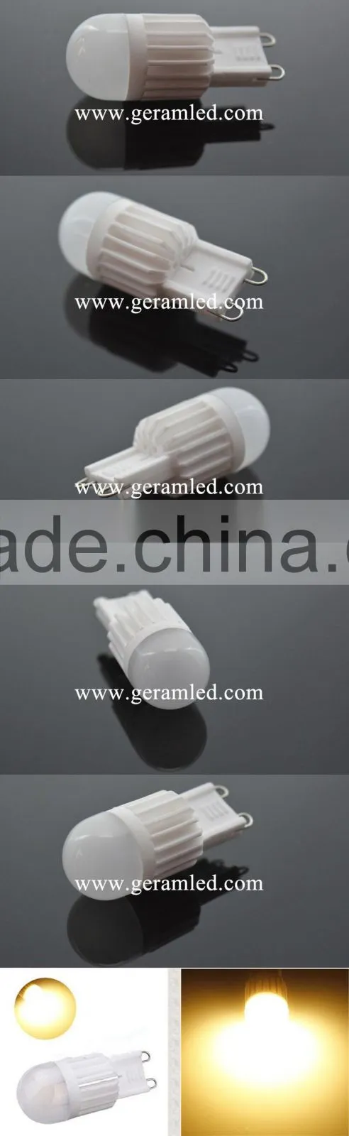 China factory price ceramic pc 360 degree g9 led light bulb