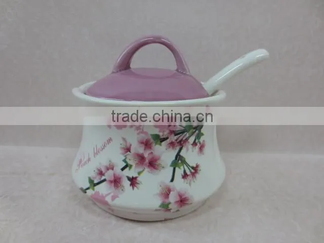 Useful Ceramic Flower Decal Kitchen Tools Holder with Tools