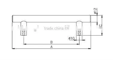 12mm matt black T bar pull handles (FTD445)