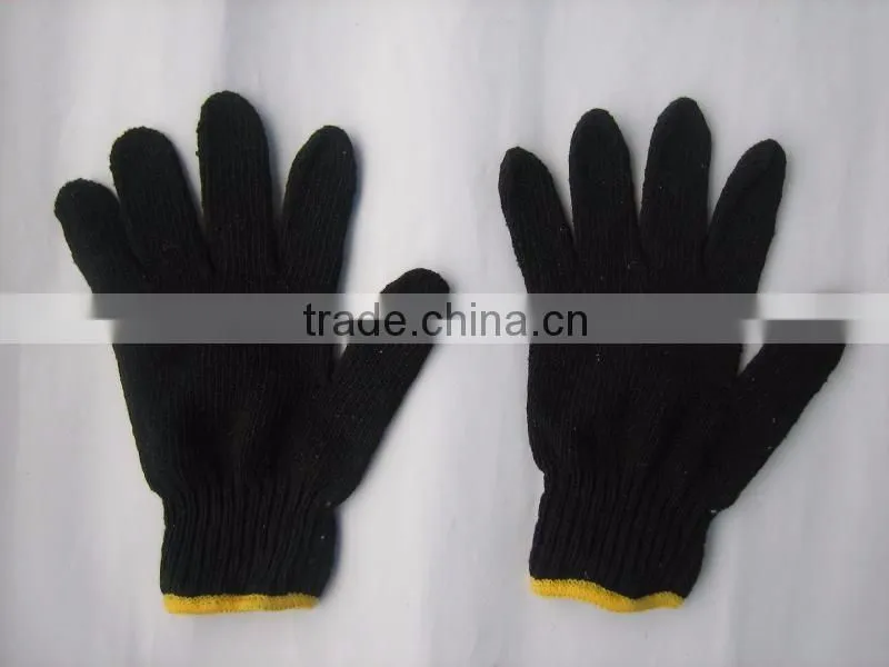 7g Black Color String Knit Work Glove