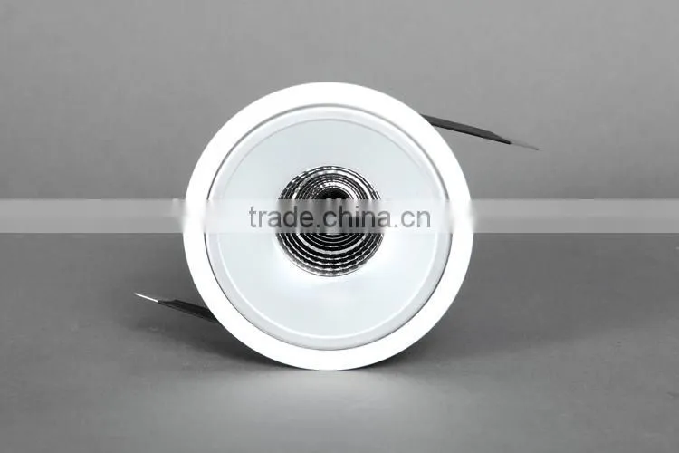 Recessed 15w cob led spot light with champagne silver reflector