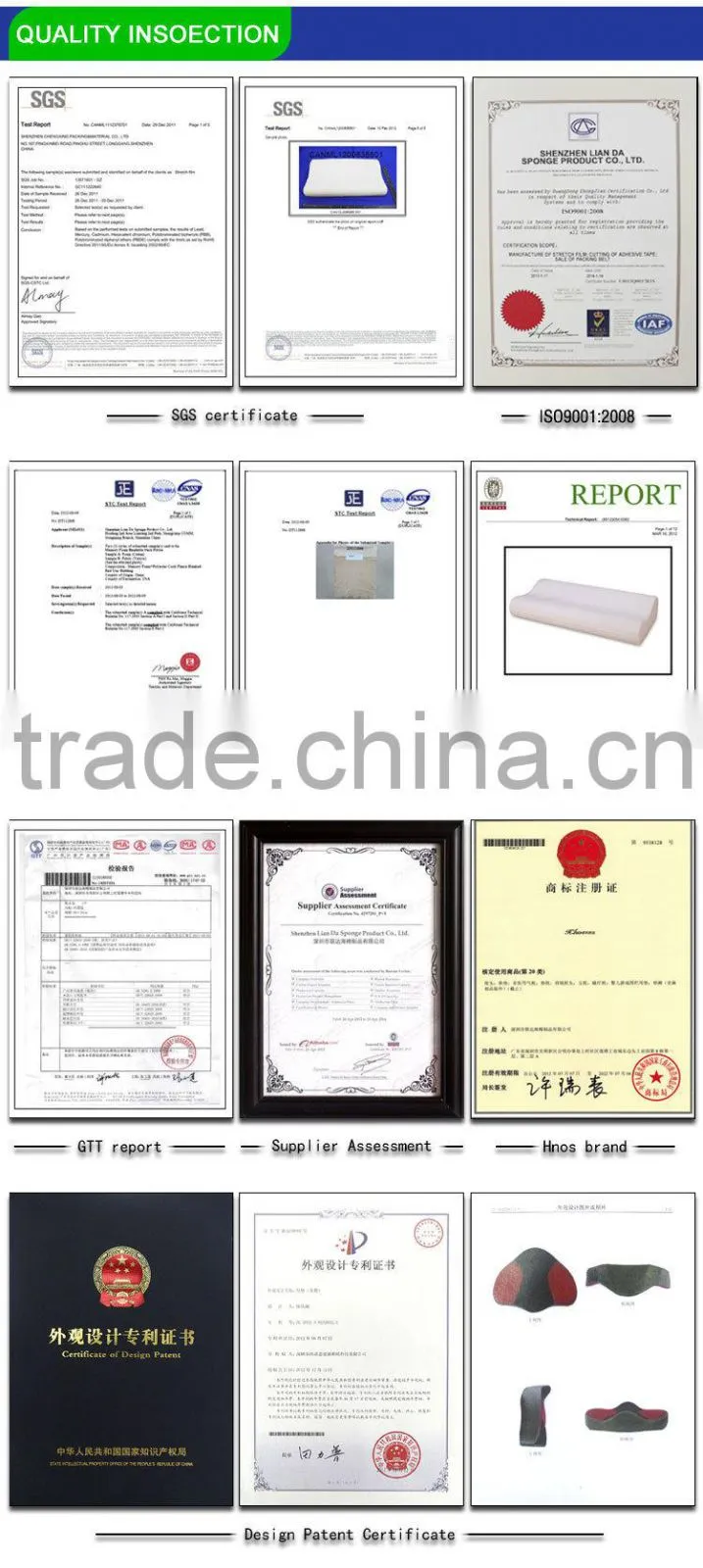 Bread memory foam gel pillow cooling gel pillow