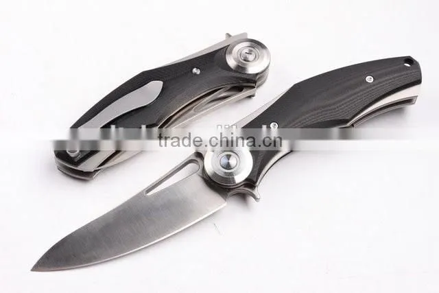 OEM Titanium alloy and G10 handle material knife with black gift box