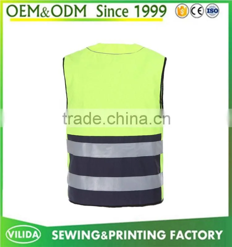 OEM service unisex breathable adults jackets yellow high visibility reflective safety vest