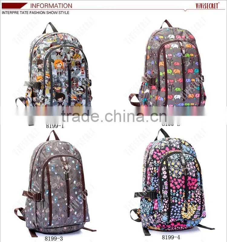 Buying wholesale import women's flower picture school backpack satchel from china