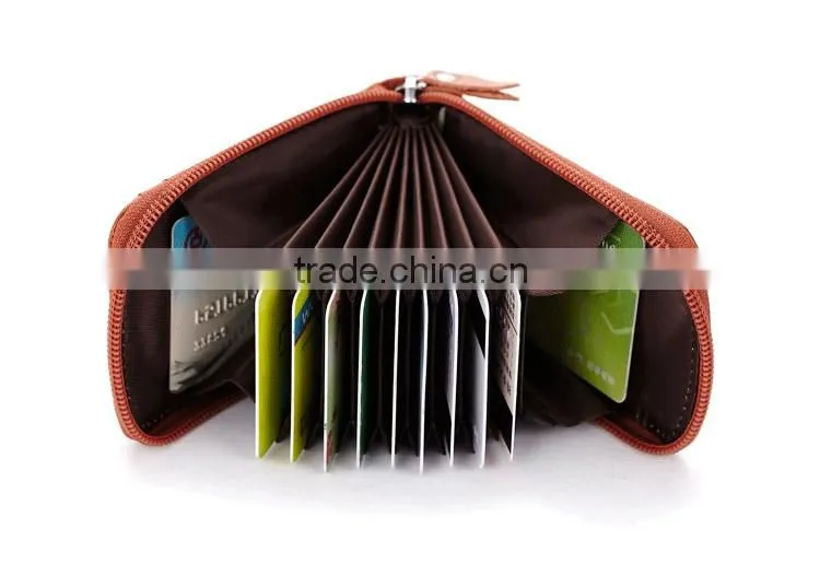 Guangzhou factory wholesale many slot card holder with leather material