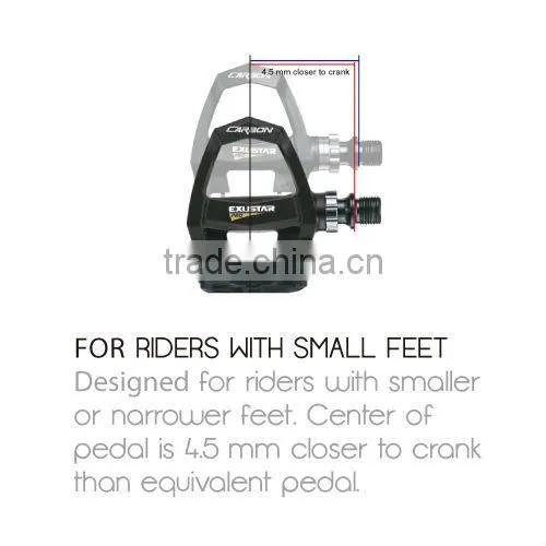 Racing pedal, Road bike, Carbon pedal Titanium cartridge axle, For riders with small feet Extreme light weight improves cycling