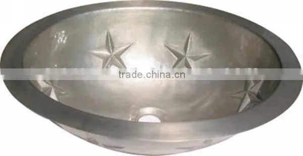 hammered copper vessel sink