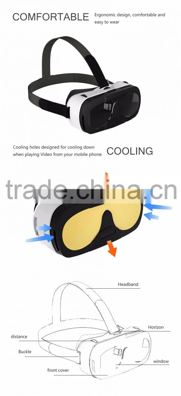 2016 HTOMT Plastic Google Cardboard VR 3D Glasses 9D VR cinema