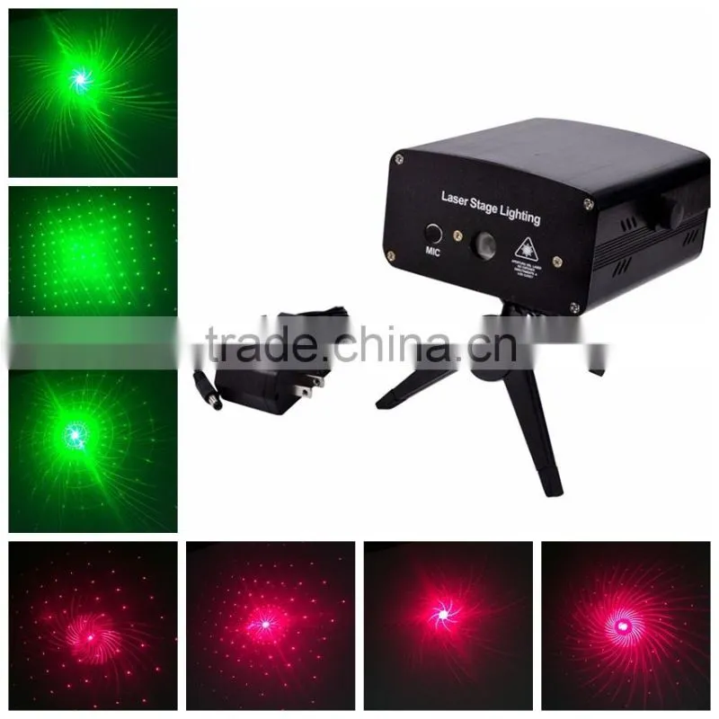 Latest design multi pattern mini laser stage lighting Projector with music controller