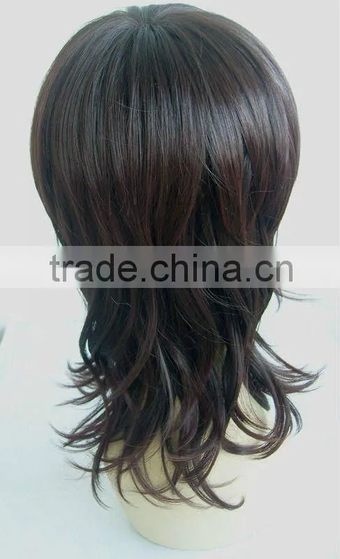 wholesale black and red medium curly wig