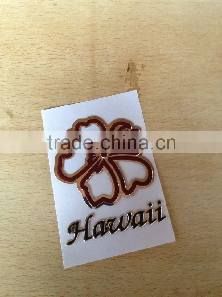 flower shape hawaii 3d pvc sticker,soft plastic 3D PVC car sticker