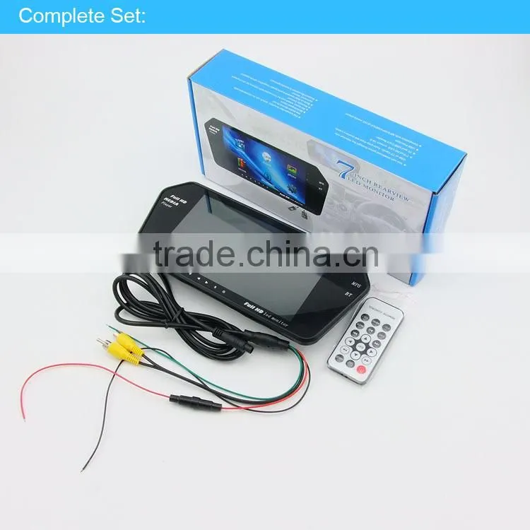 car lcd monitor with bluetooth,7 inch car rearview mirror monitor with DVD/TV/USB/SD/IR/FM XY-2058mp5+BT