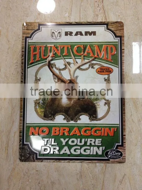 custom OEM funny print tin sheet, embossed sign board, 3d metal plate