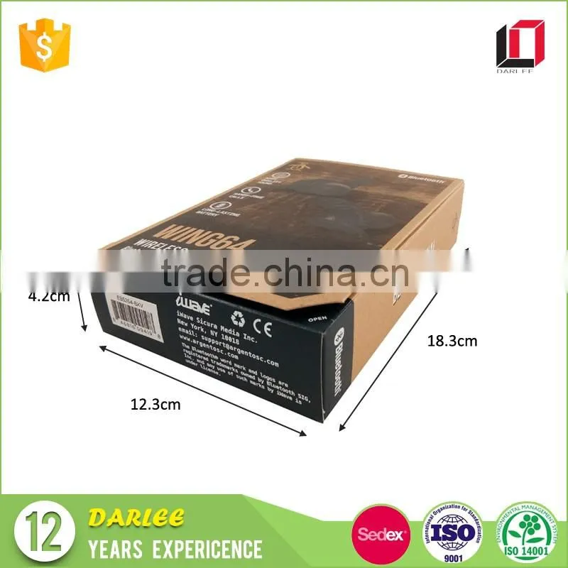 High end blister tray magnetic closure kraft paper wireless in-ear earbuds packaging box with custom logo