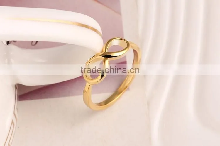 Alloy plated girl's lovely jewelry bowknot rings gold