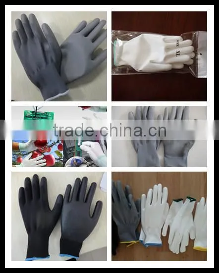 polyster shell pu coated safety work glove