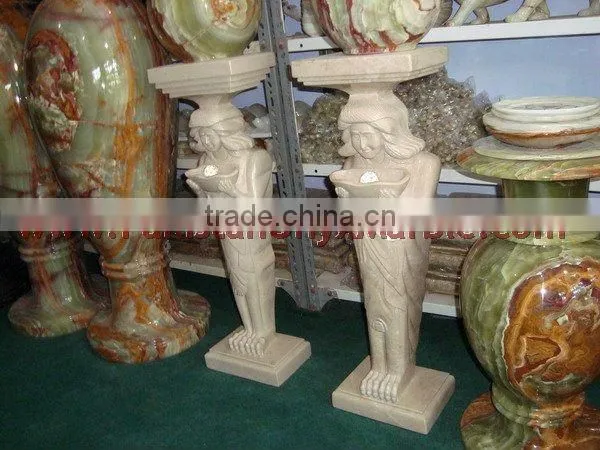 CUSTOM DESIGN VERONA BEIGE MARBLE PEDESTALS