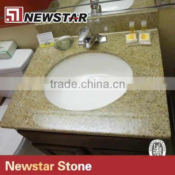 U.S standard hotel bathroom with granite cabinet