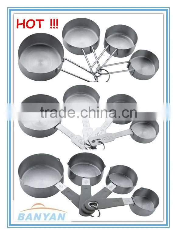 Top Quality 4pcs Stainless Steel Spoon Set Measuring Cup Spoon With Silicon Handle