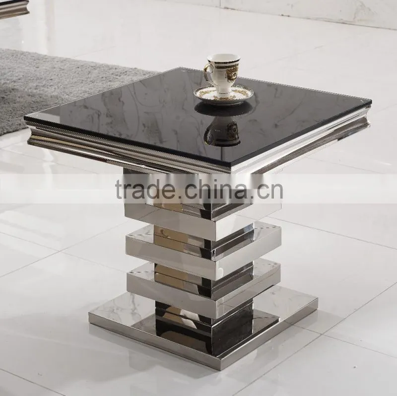 D414 Living Room Modern Square Marble end Table Small