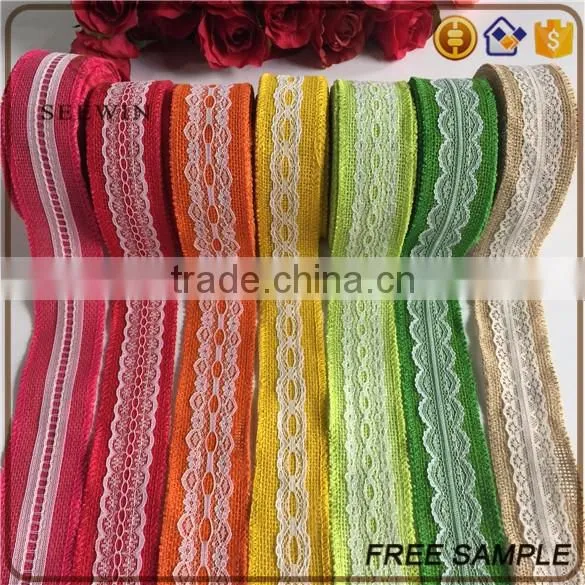 top quality natural jute material burlap celebrate it ribbon