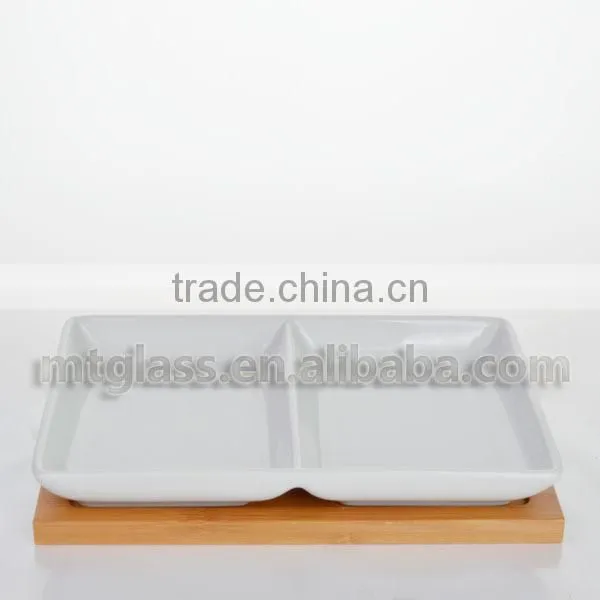 2 pcs of set glossy wholesale white ceramic dinner plates