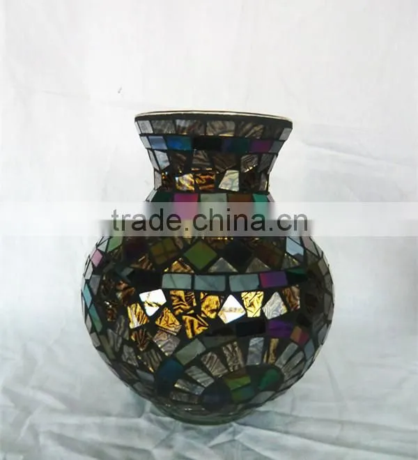 Egypt Style Mirrored Mosaic Antique Murano Vases