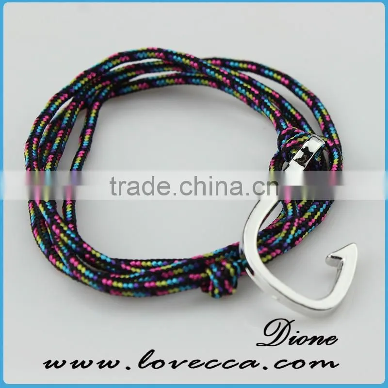 Green Color Nylon Rope Anchor Nautical Rope Bracelet