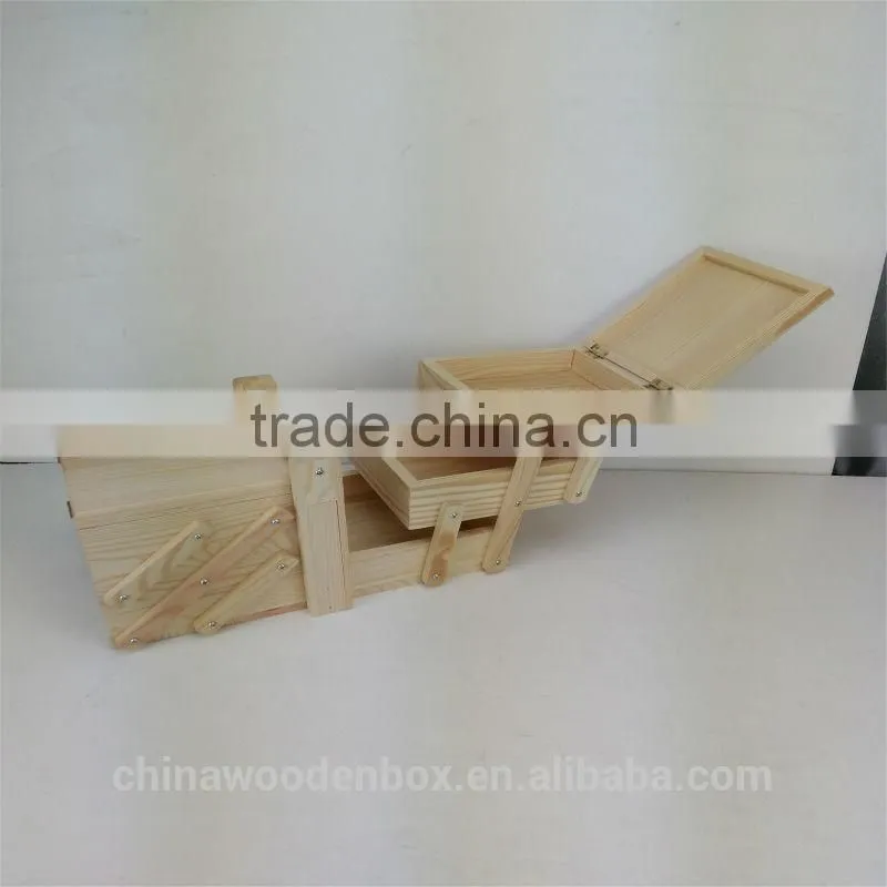 Mini customize folding wooden sewing box for sale