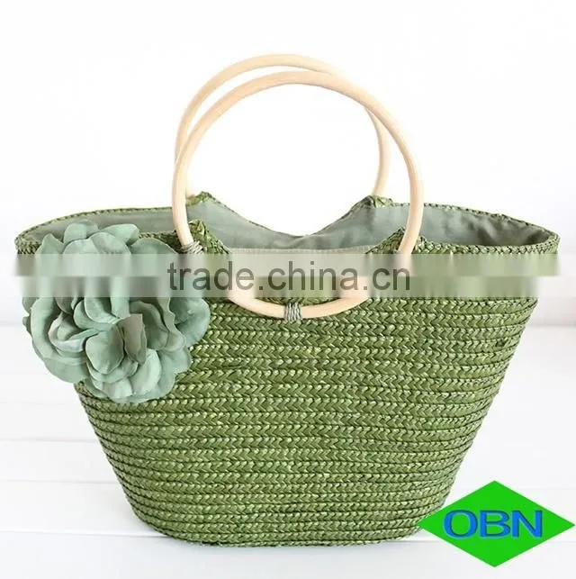 Beach bag cheap wholesale woven ladies straw handbag
