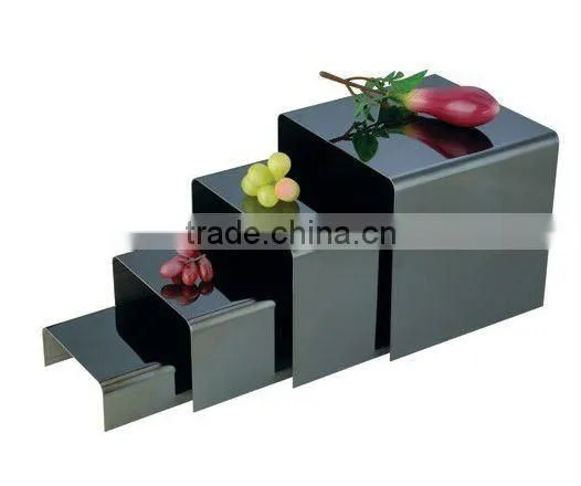 Black stainless steel buffet sushi display shelf set