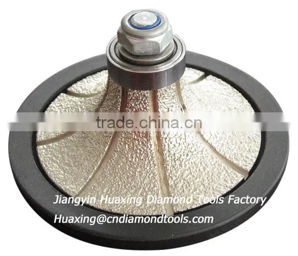 B shaped(half bullnose)Vacuum brazed diamond profile grinding wheels with Iron cover