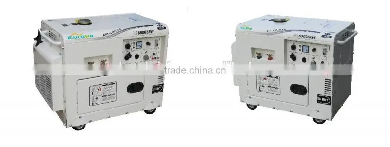 100% copper wire 5KW electric start single/three phase sound proof welding generator diesel price