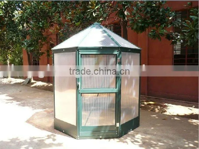 6.4*6.4 green greenhouse with toughened glass