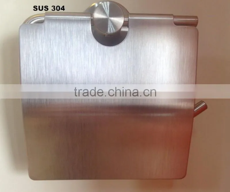 Bath Hardware factory supply stainless steel roll paper rack (with cover )